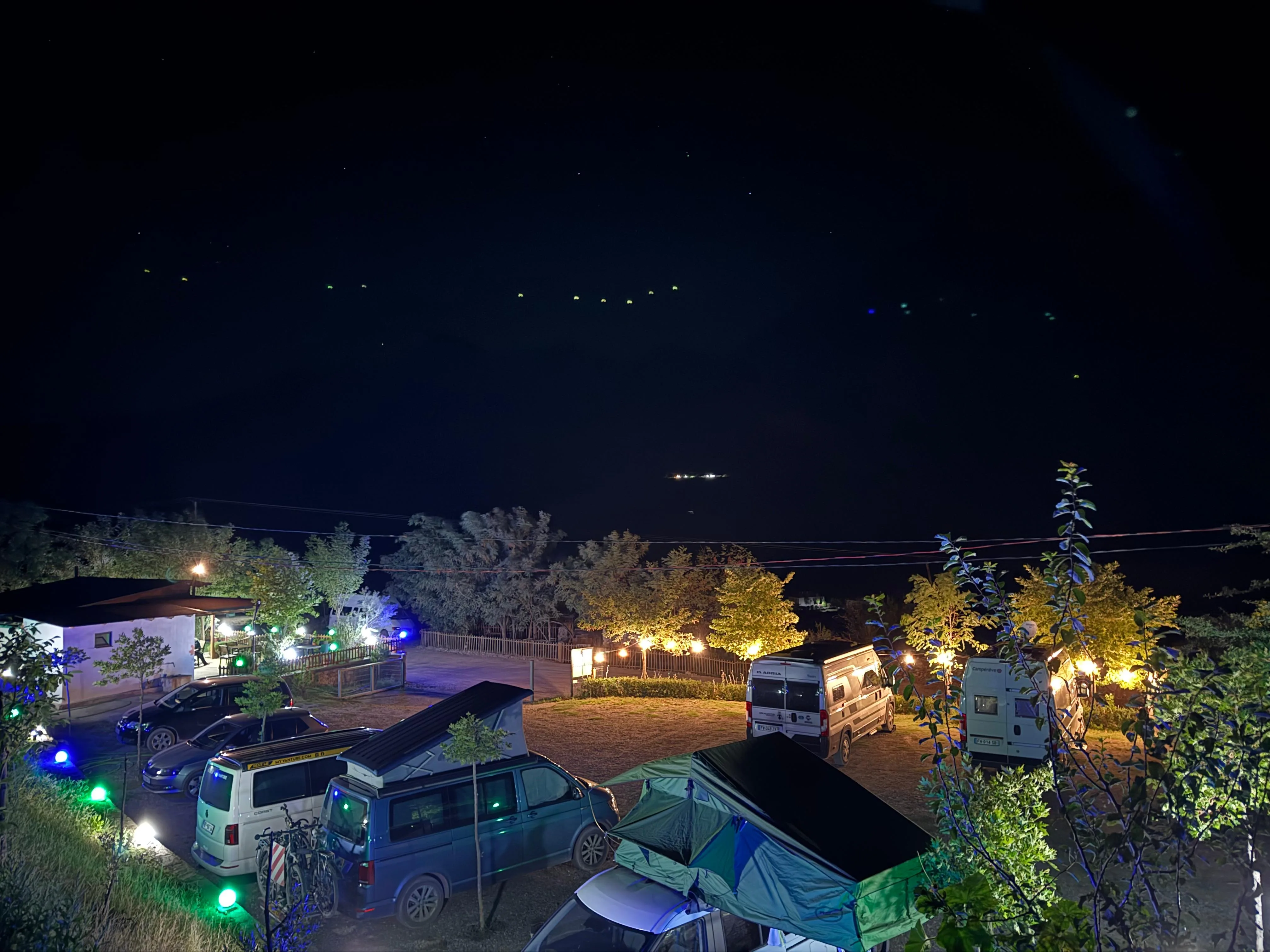 Camper park with mountain views