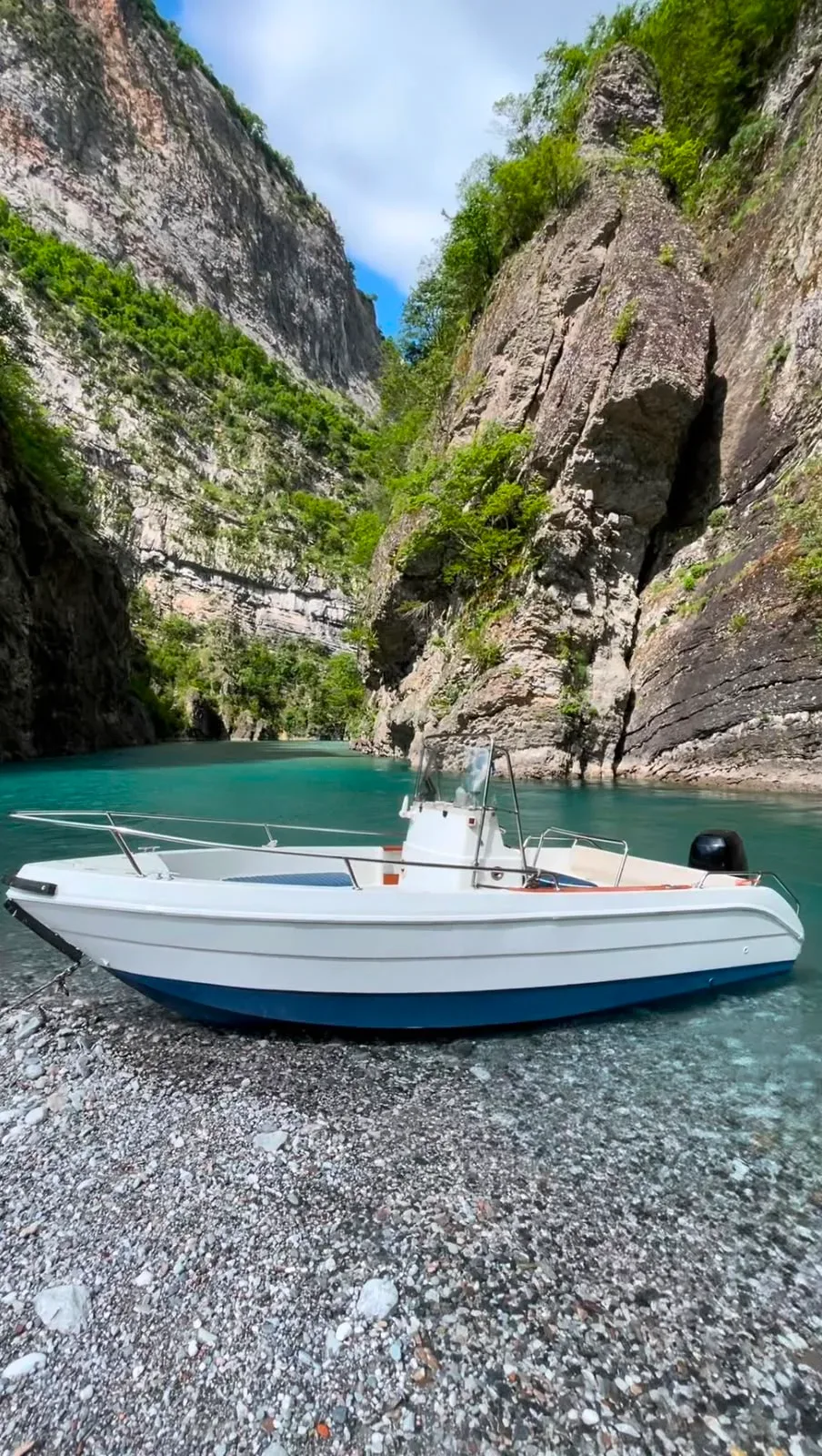 Speedboat on turquoise water